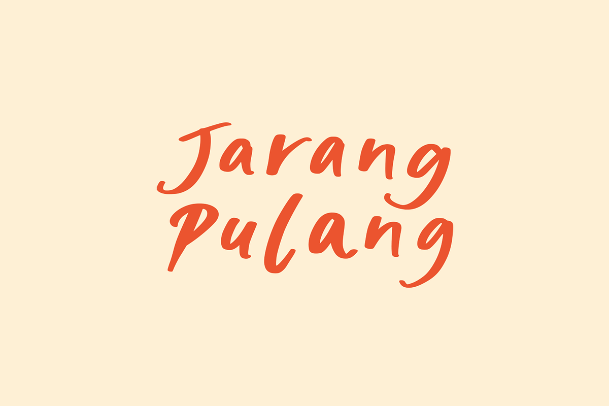 Jarang Pulang, a Handwritten Font by Bluestudio (Photo 1 of 9)