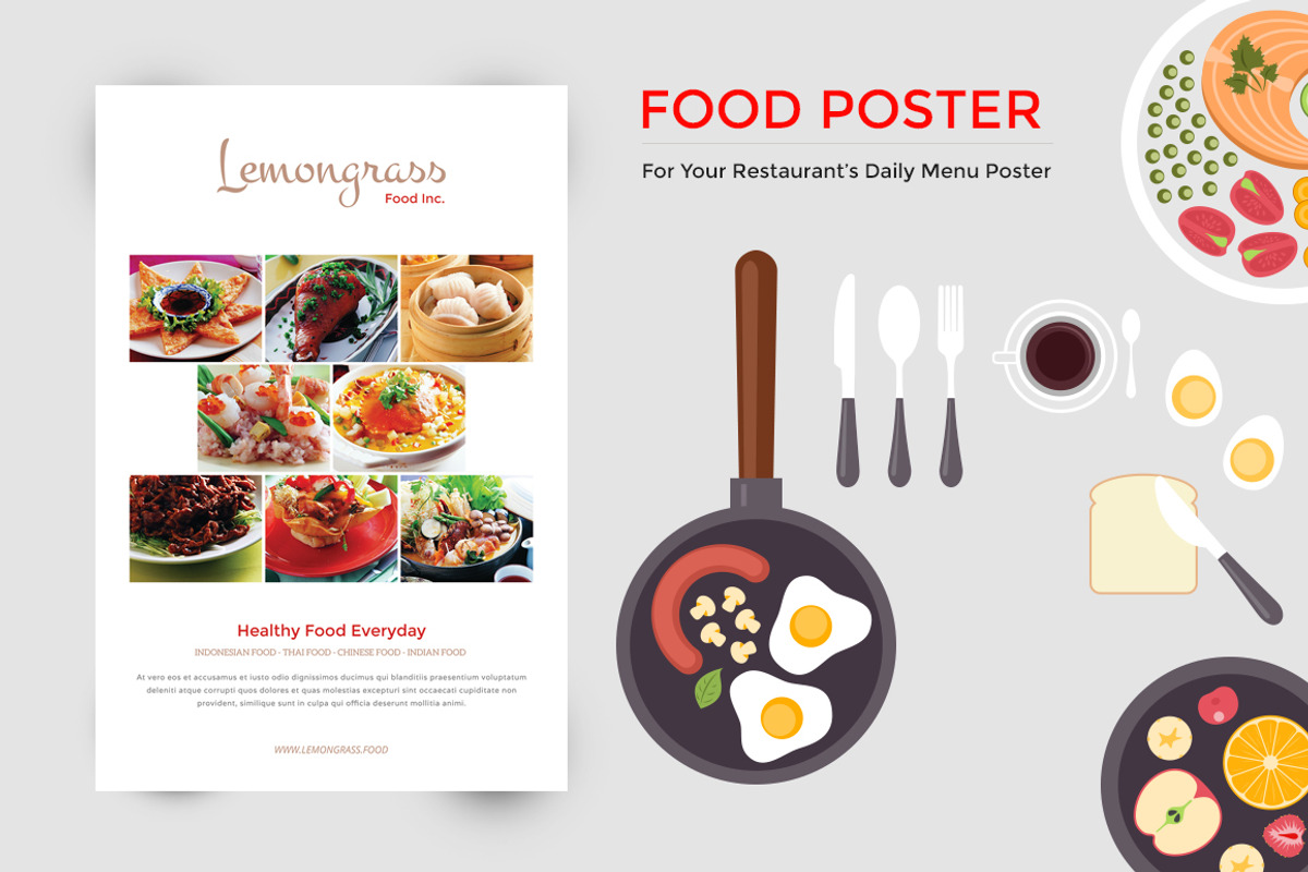 Food Menu Display Poster, a Flyer Template by Giant Design