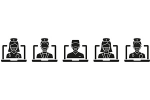 Doctors Silhouette Icon Set, a Healthcare Illustration by Vector Creator