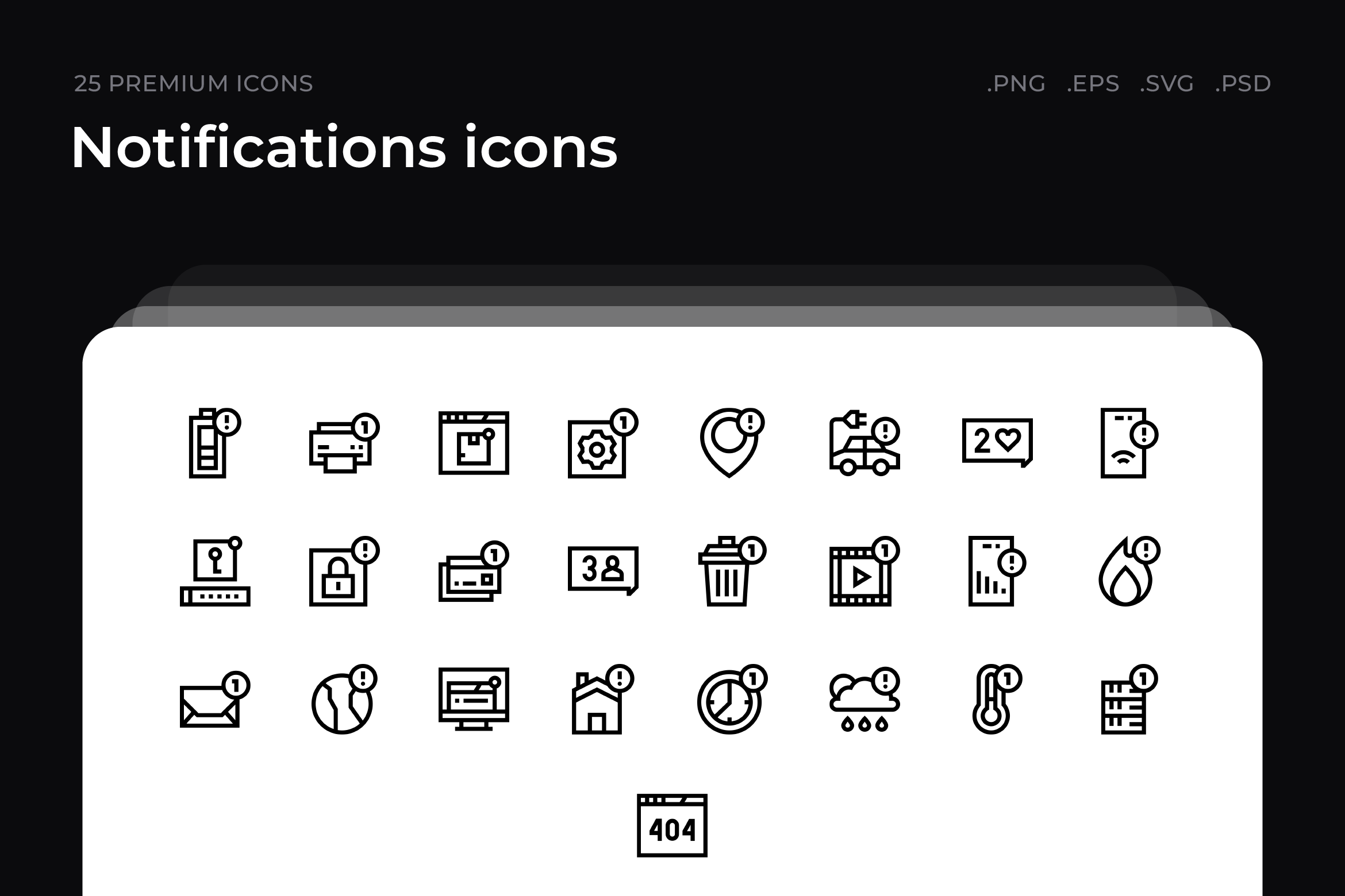 Notifications icons, an Outline Icon by Wencory