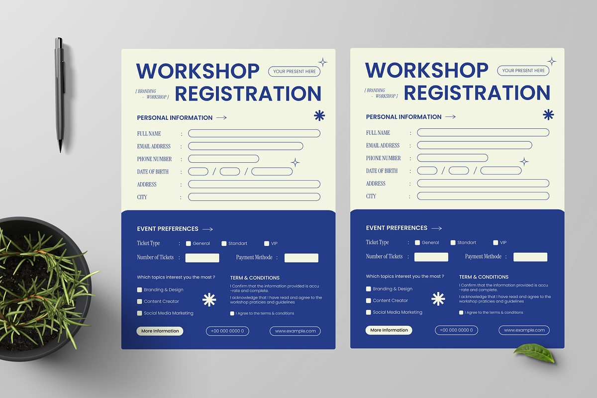 Minimalist Workshop Registration, a Flyer Template by Annora Studio (Photo 2 of 6)