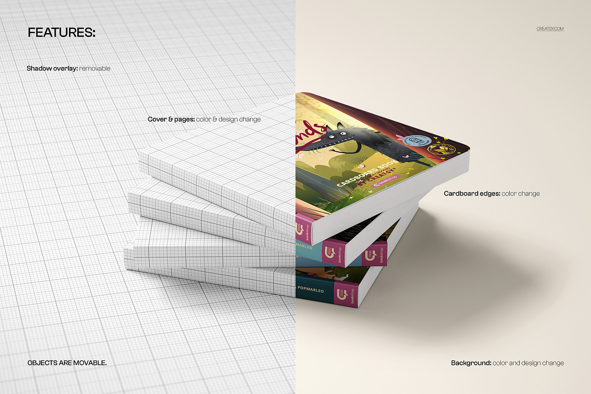 Cardboard Baby book Mockup Set, a Books & Magazine Mockup by creatsy5 (Photo 3 of 14)
