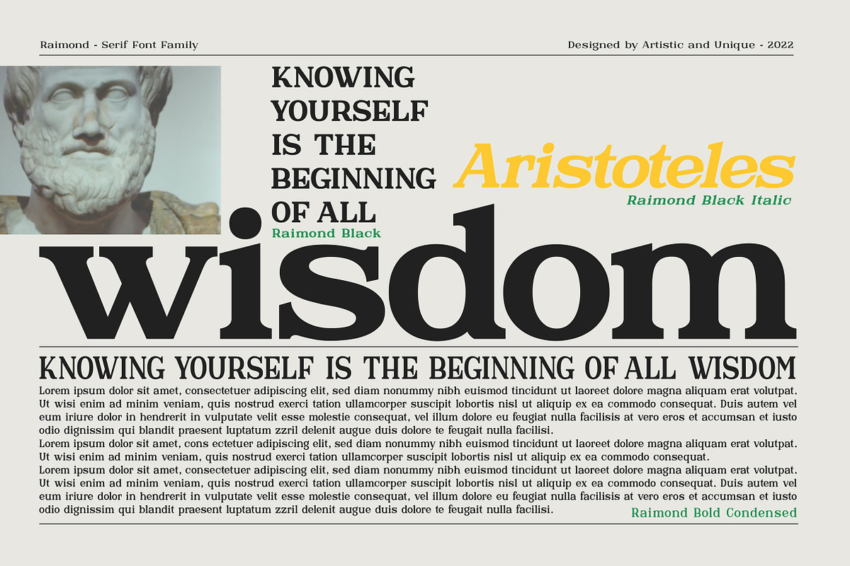 Raimond - Serif font family, a Serif Font by Artistic & Unique (Photo 5 of 15)