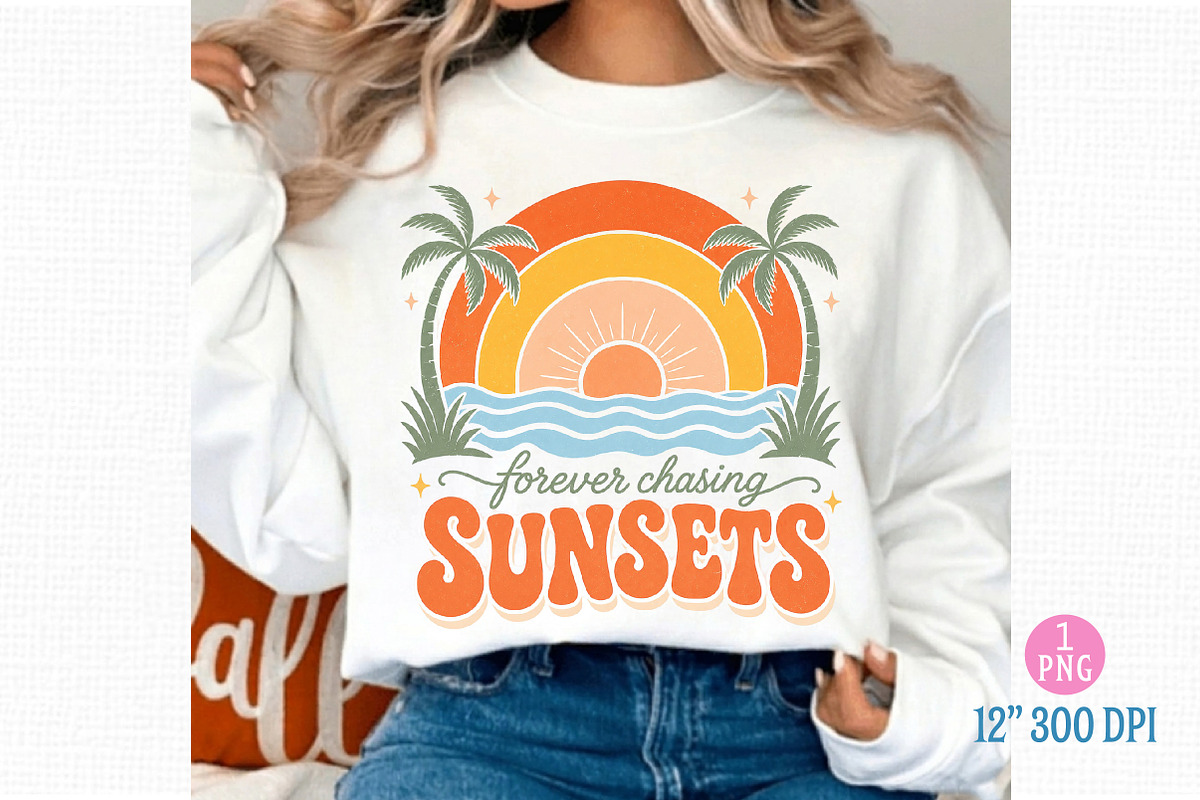 Retro Forever Chasing Sunsets Summer, an Illustration by Dream Creation (Photo 3 of 6)