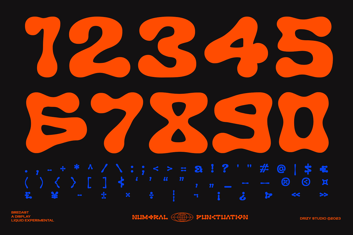 Bredast - Experimental Liquid Font, a Sans Serif Font by Drizy (Photo 3 of 9)