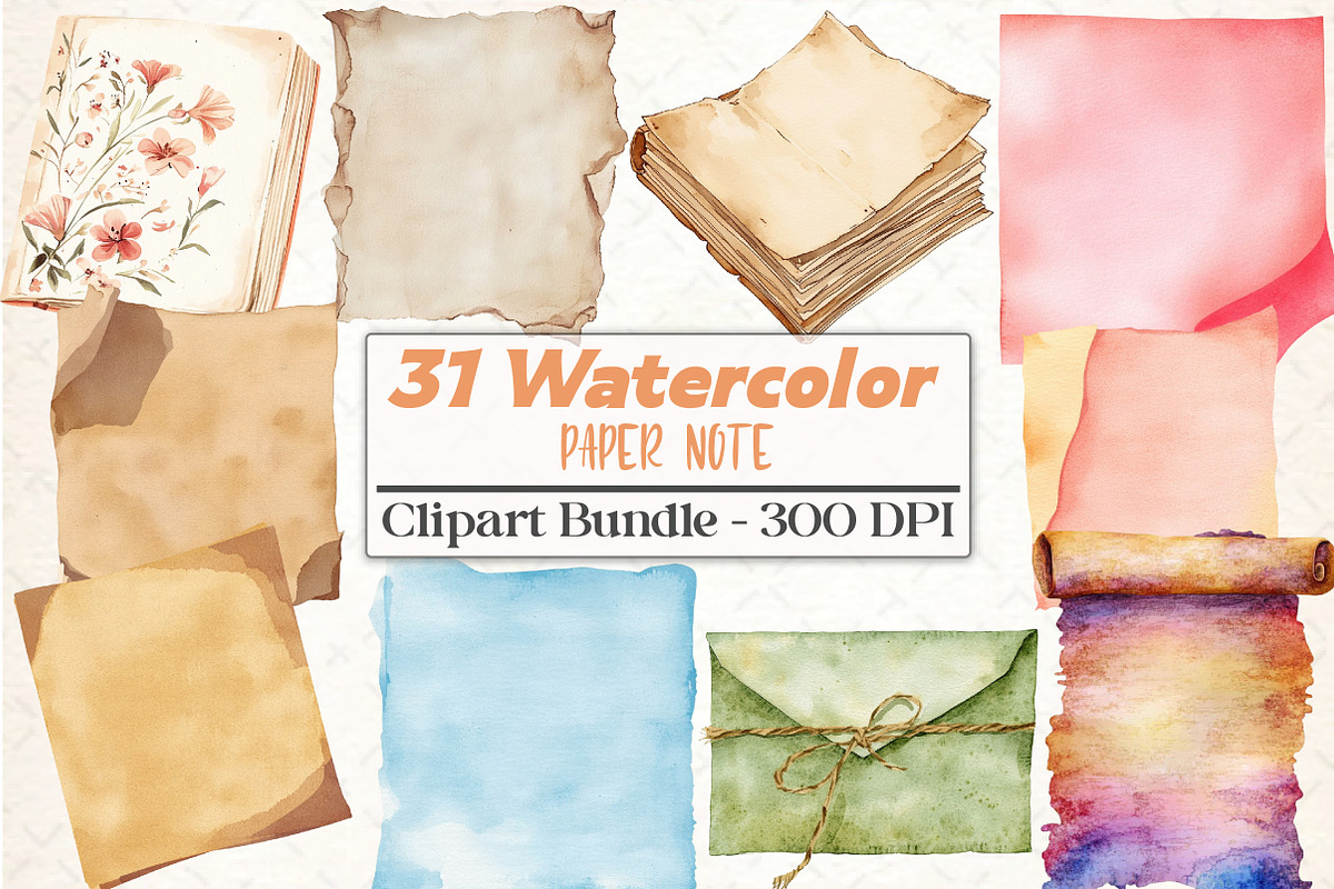 Paper Note Boho Clipart Sticky Paper, an Illustration by DreamCafeArt (Photo 1 of 5)