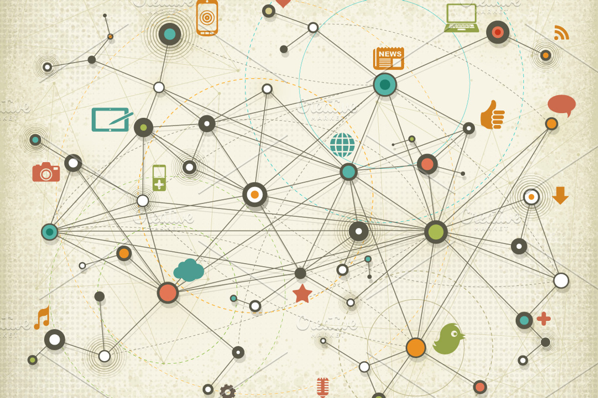 multimedia network retro concept, a Technology Illustration by vekstok (Photo 1 of 2)