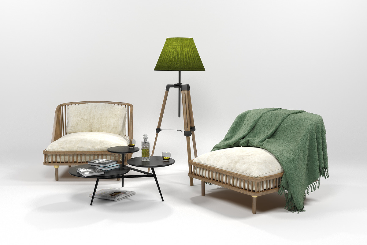 Furniture set 0206, a Furniture 3D Model by inDahouze (Photo 6 of 9)