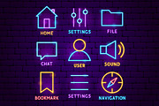 Web Design UI UX Neon Vector Icons, an Outline Icon by Anna_leni (Thumbnail 5 of 6)