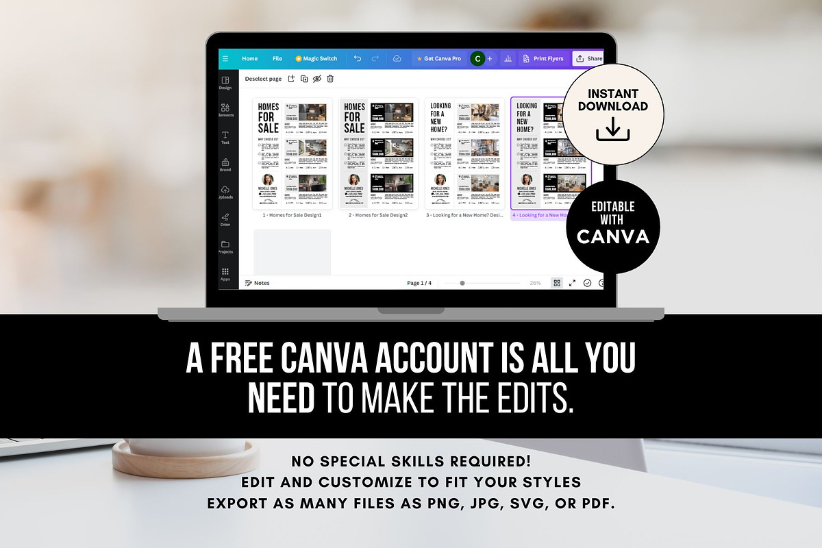 Homes for Sale Flyers Canva Template, a Flyer Template by CreativeVinesStore (Photo 8 of 8)