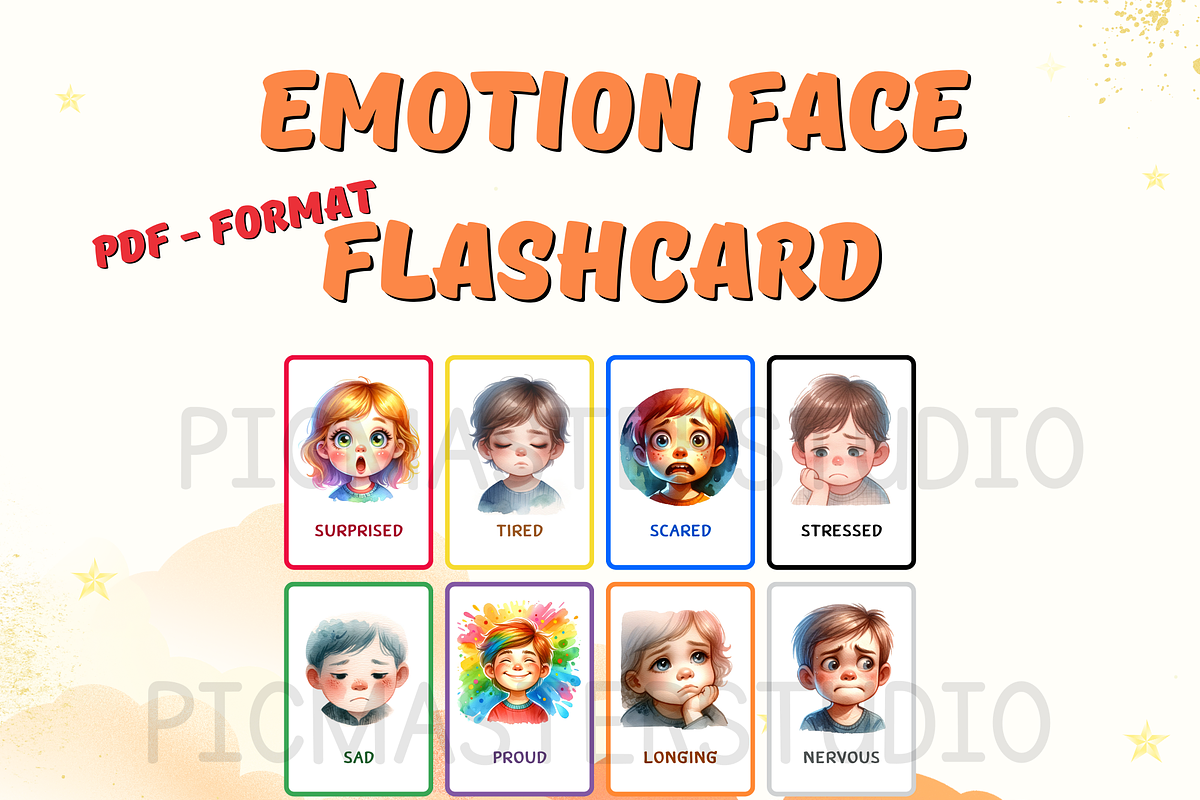 Emotion Face Flashcards: Learn to Id, a Card Template by John_Walker (Photo 2 of 5)