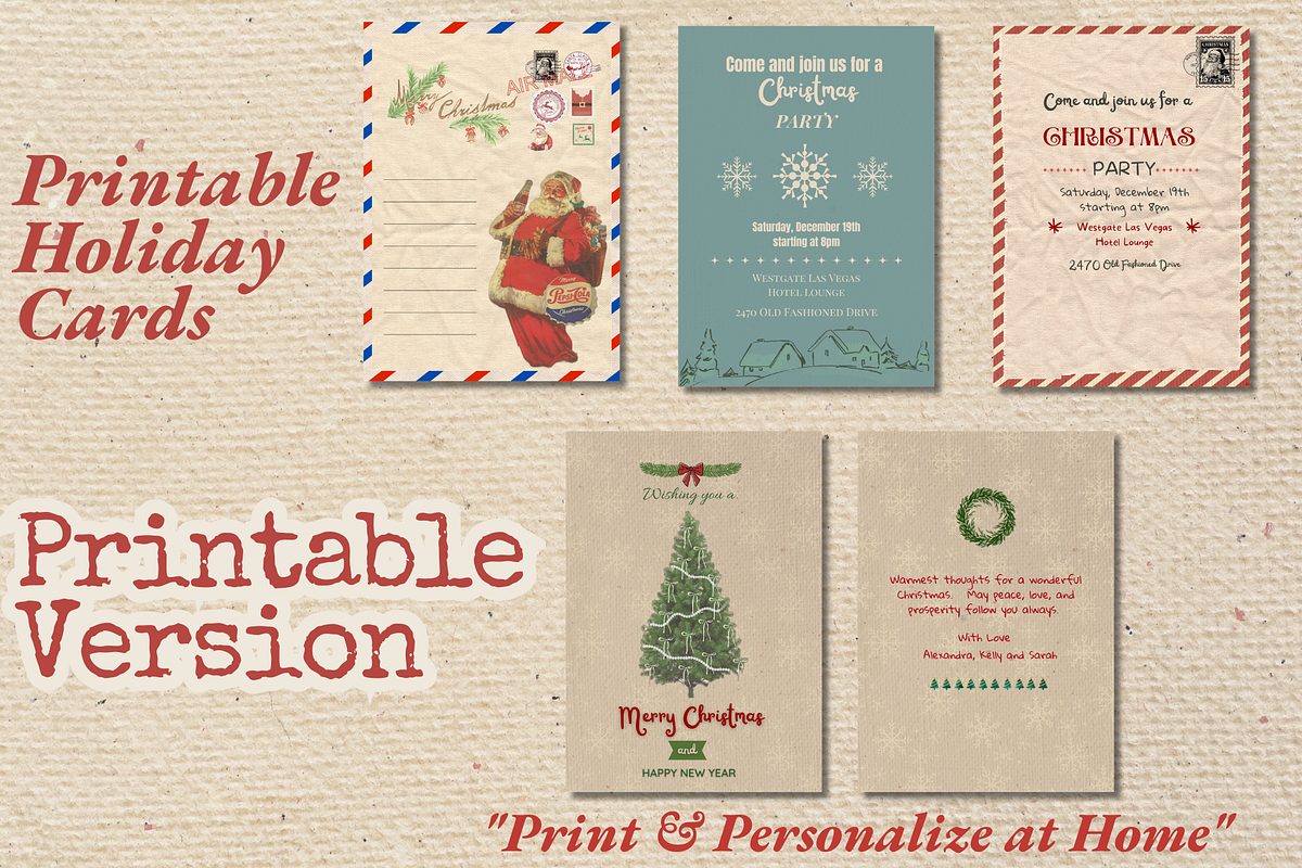 8 retro Christmas Cards Bundle, a Card Template by Prodesign (Photo 2 of 8)