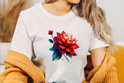 Watercolor Red Flowers Sublimation C, an Illustration by SVGArt (Thumbnail 3 of 7)