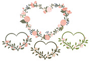 Navy & Blush Floral Heart Clipart, an Illustration by Amanda Ilkov (Thumbnail 3 of 5)