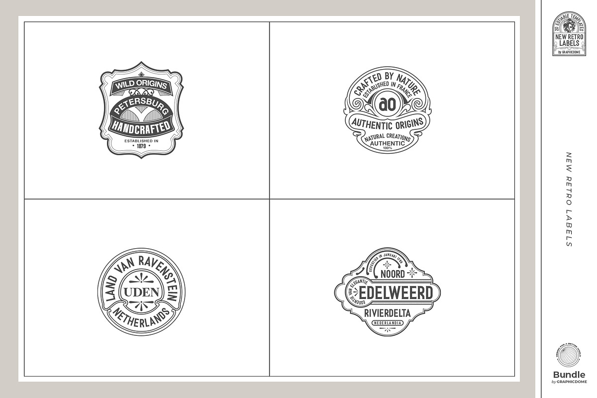 40 Retro Labels Collection, a Branding & Logo Template by Graphicdome (Photo 2 of 9)