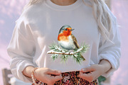 Christmas Robin Bird Clipart, an Illustration by designcity5 (Thumbnail 5 of 5)