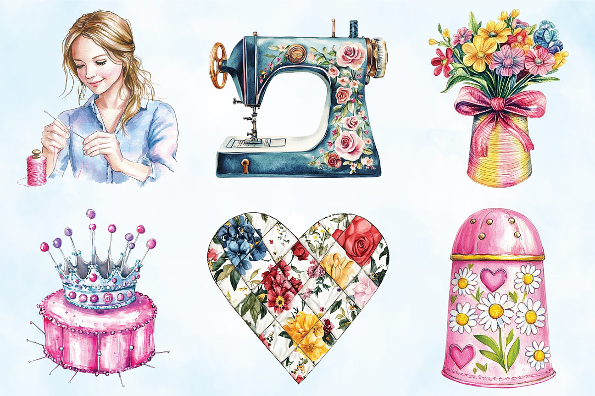Mothers Day Sewing Clipart, an Illustration by Craft Nest (Photo 3 of 5)