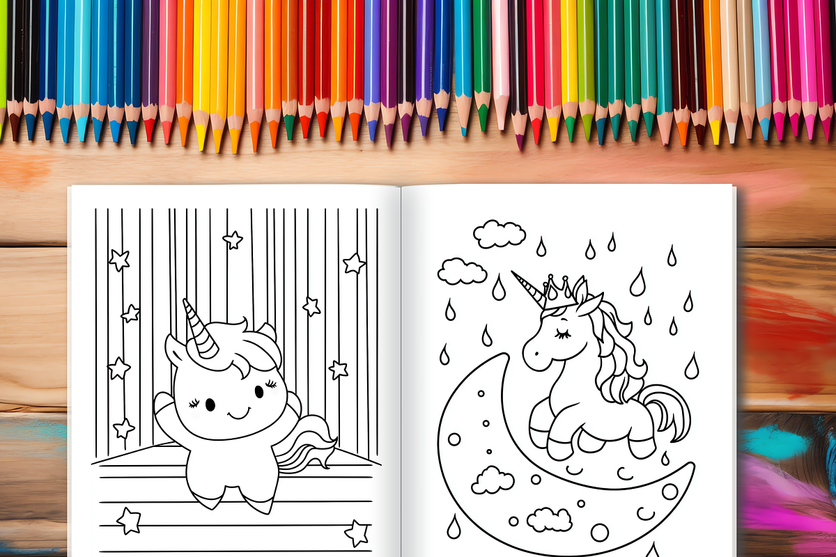 Cute Unicorn Coloring Book for Kids, an Animal Illustration by LA Design (Photo 4 of 8)