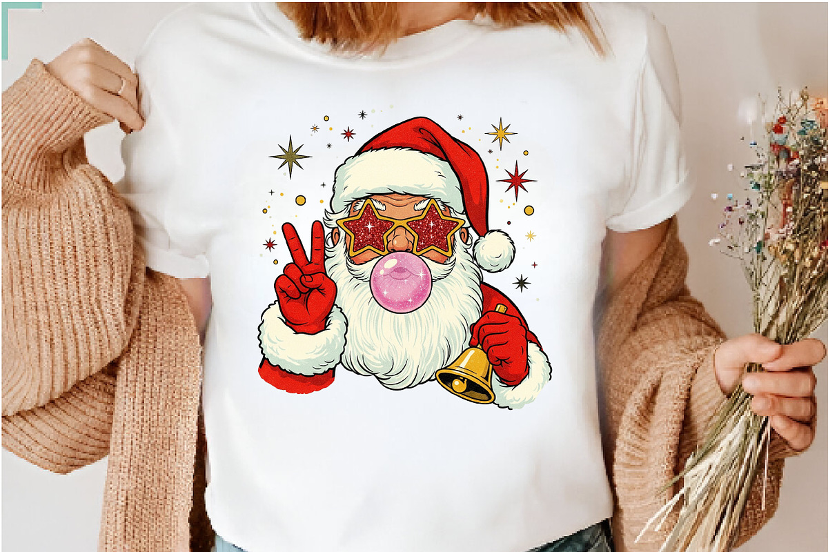 Retro Santa Blowing Bubble PNG, an Illustration by Dream Creation (Photo 4 of 4)