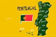 Portugal. Hand Drawn Maps With Names, an Education Illustration by Lubov Illustrations Shop (Thumbnail 4 of 7)