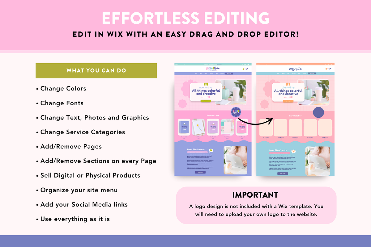 Wix Website Template | Cute Creative, a Wix Template by Design Pixie (Photo 5 of 8)