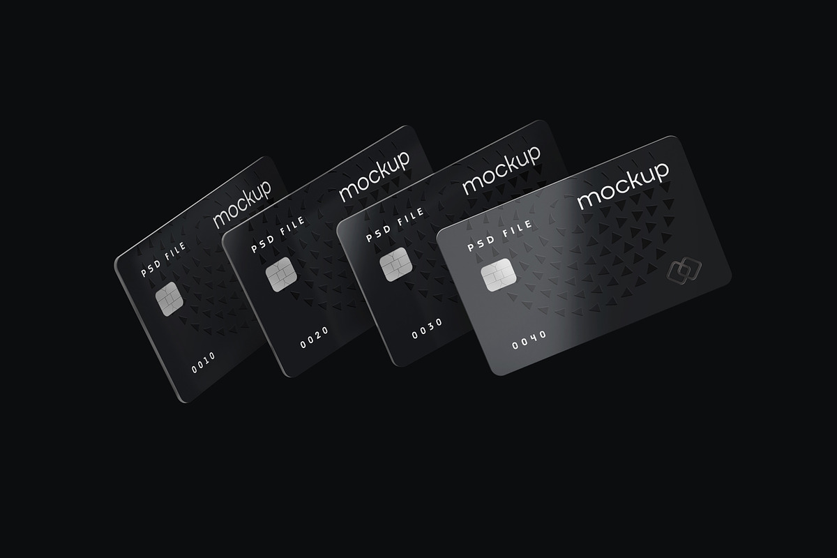 Flying Bank Cards Mockup Set, an Advertising Mockup by mockupatelier (Photo 5 of 9)