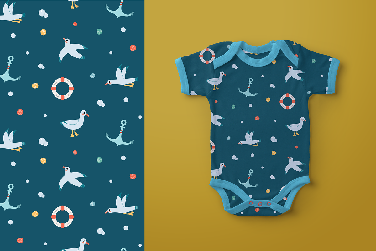 Ocean Adventure Patterns—6 Designs, an Illustration by ApollinariaManko (Photo 6 of 9)