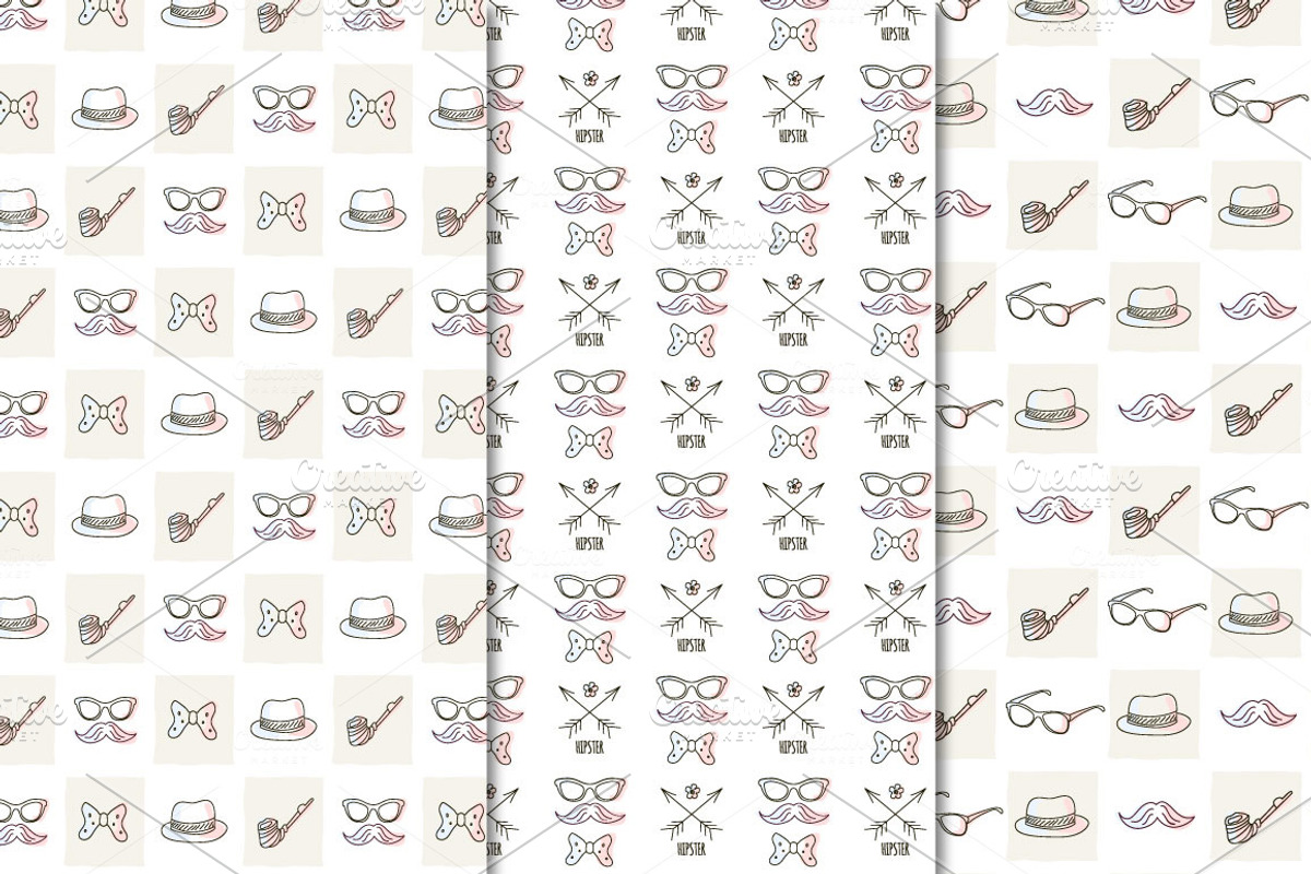 9 Hipster Seamless Patterns, a Pattern Graphic by Sunny Design (Photo 4 of 4)