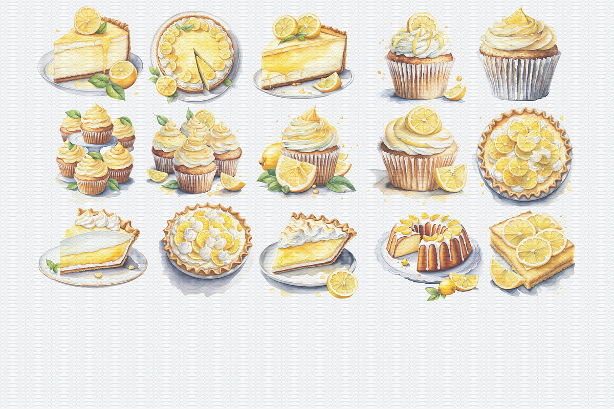 Watercolor Everything Lemon Clipart, a Food Illustration by Crafts of The Moon (Photo 4 of 4)
