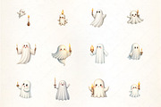 Flying Ghost with Candle Clipart, an Illustration by CrexoraLab (Thumbnail 3 of 5)