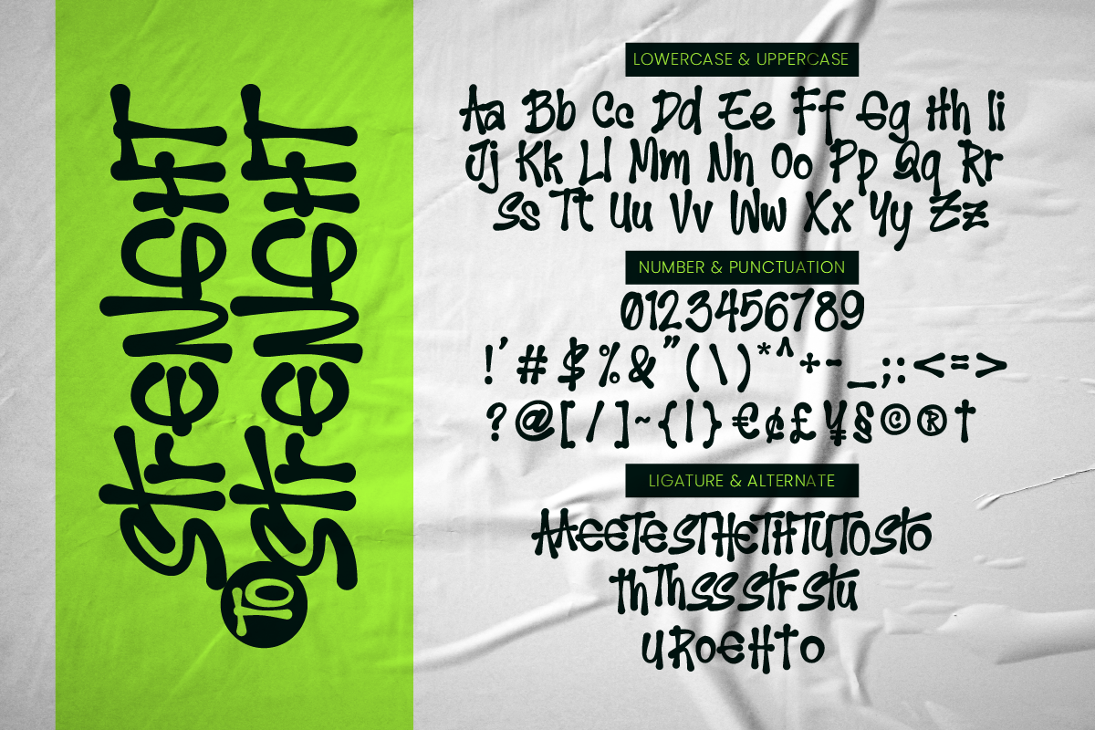 Strenght To Strenght Hand Scratch, a Handwritten Font by Ronny Studio (Photo 8 of 9)