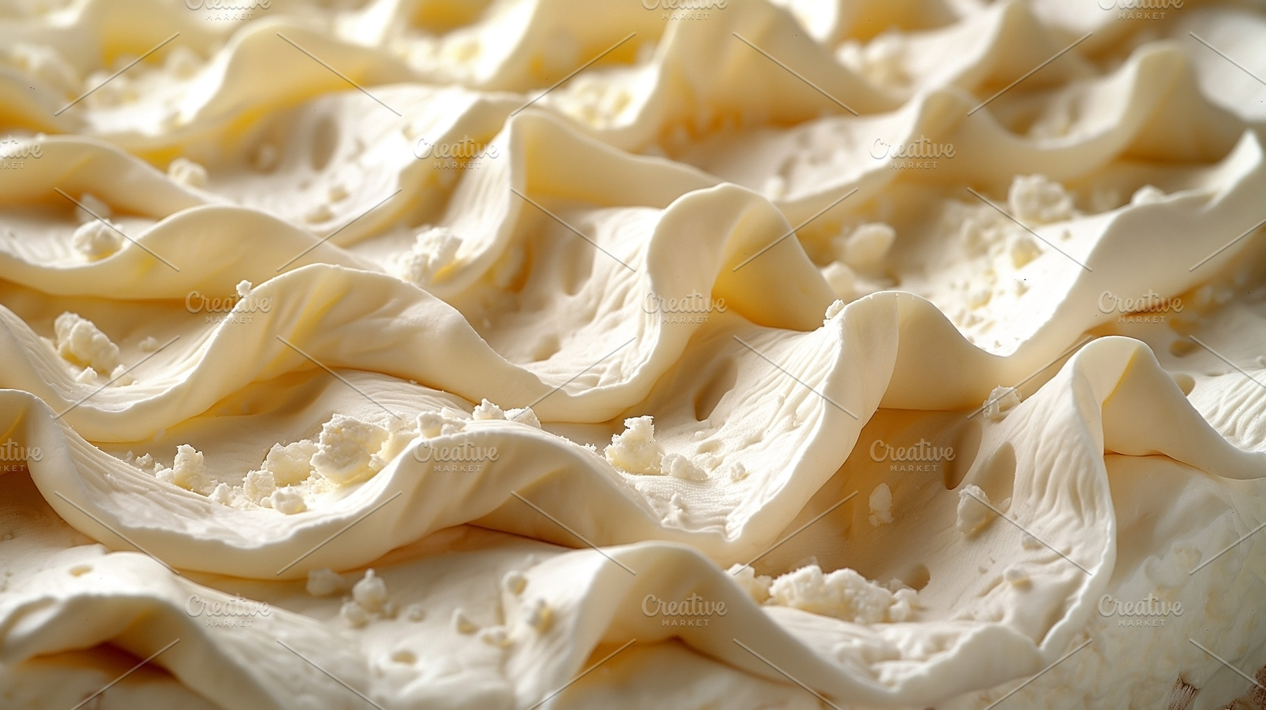 Close-up of a delectable dessert featuring creamy, textured fros, a Food & Drink Photo by ImageMir