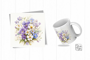 Blue and Purple Watercolor Flowers, an Illustration by ikarifq shop (Thumbnail 2 of 4)