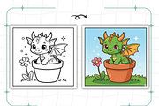 Dragons Coloring Book KDP, an Animal Illustration by Ink Gallery (Thumbnail 4 of 9)