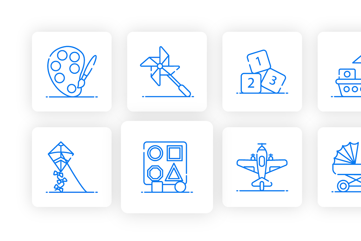 Childhood Toys Icons, an Outline Icon by Brickclay (Photo 7 of 7)