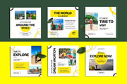 Travel Social Media Post Layout, a Social Media Template by ContestDesign (Thumbnail 1 of 6)