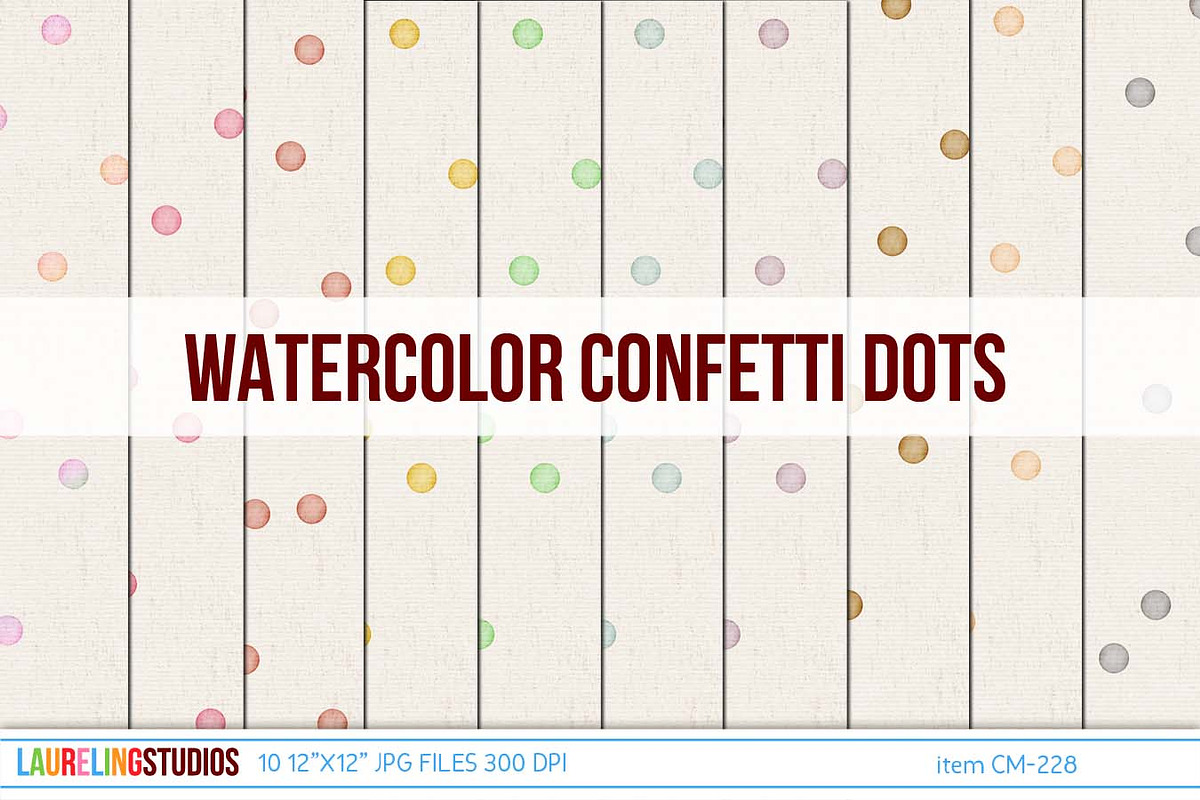 digital paper with confetti dots, a Pattern Graphic by Laureling Studios (Photo 1 of 3)