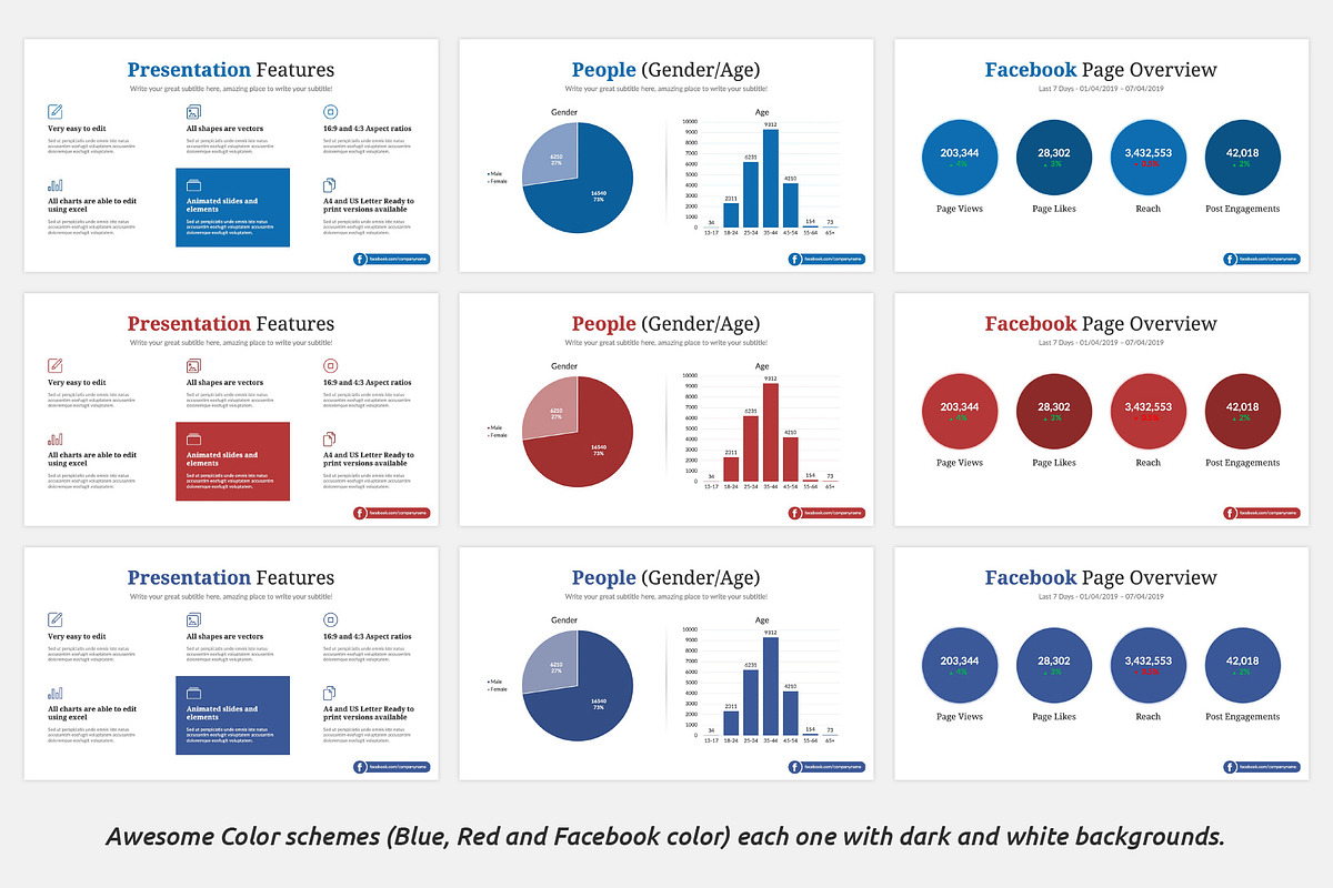 Facebook Report PowerPoint Template, a Presentation Template by SlideBunny (Photo 4 of 11)