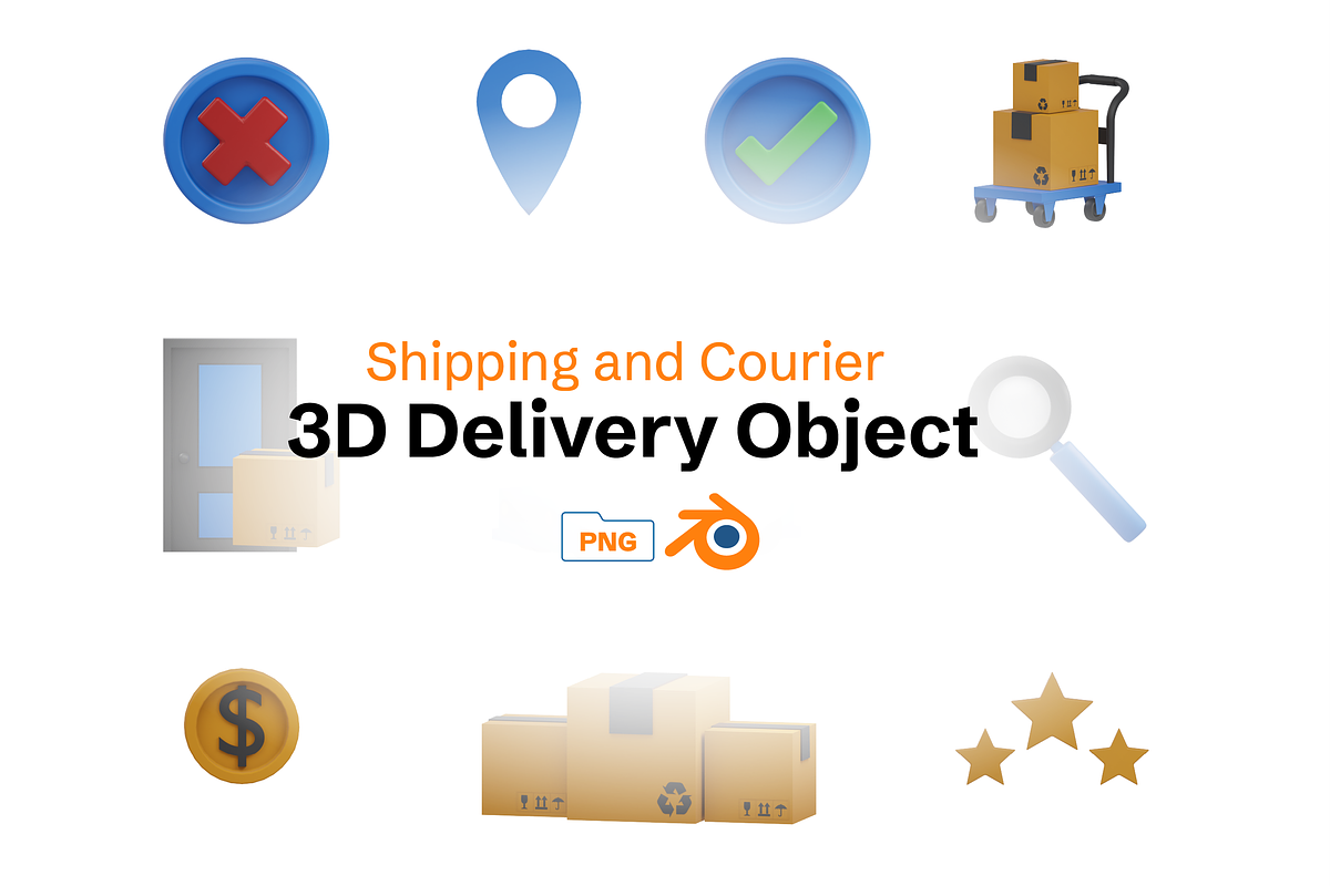 3D Delivery & Logistics Pack, a 3D by Dudukbersama (Photo 1 of 3)