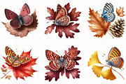 Watercolor Autumn Butterfly Clipart, an Illustration by OK Design (Thumbnail 4 of 5)