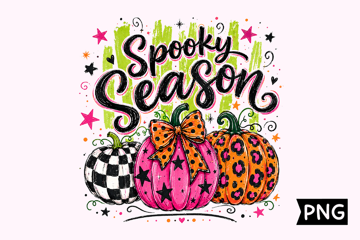 Spooky Season Halloween Pumpkins PNG, a Seasonal Illustration by Creative Art (Photo 1 of 3)