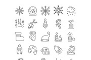 90 winter outline icons, a Graphic by Mallinka (Thumbnail 2 of 8)