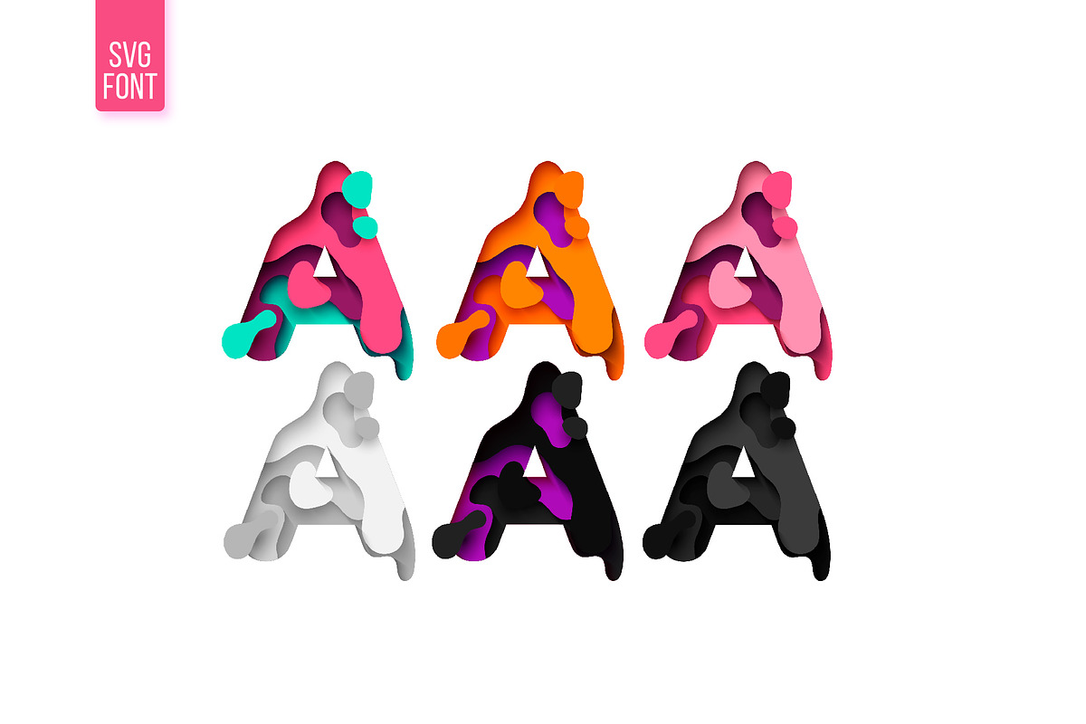 PAPER style OTF-SVG Font preview 3