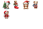 Christmas Bear Clipart, an Illustration by Design Market (Thumbnail 2 of 4)