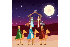 Wise Kings In Camels Manger