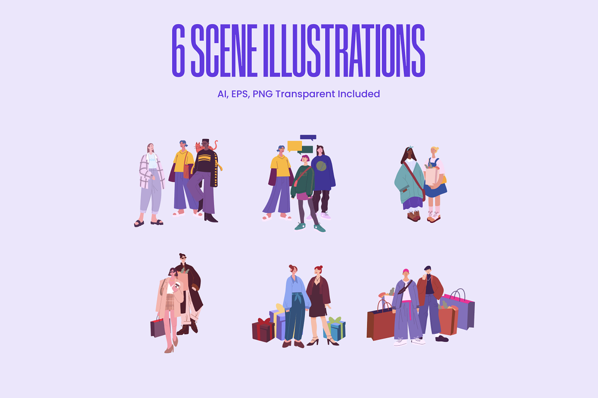 Street Fashion Flat Characters, a Person Illustration by Promo Graphics (Photo 4 of 7)
