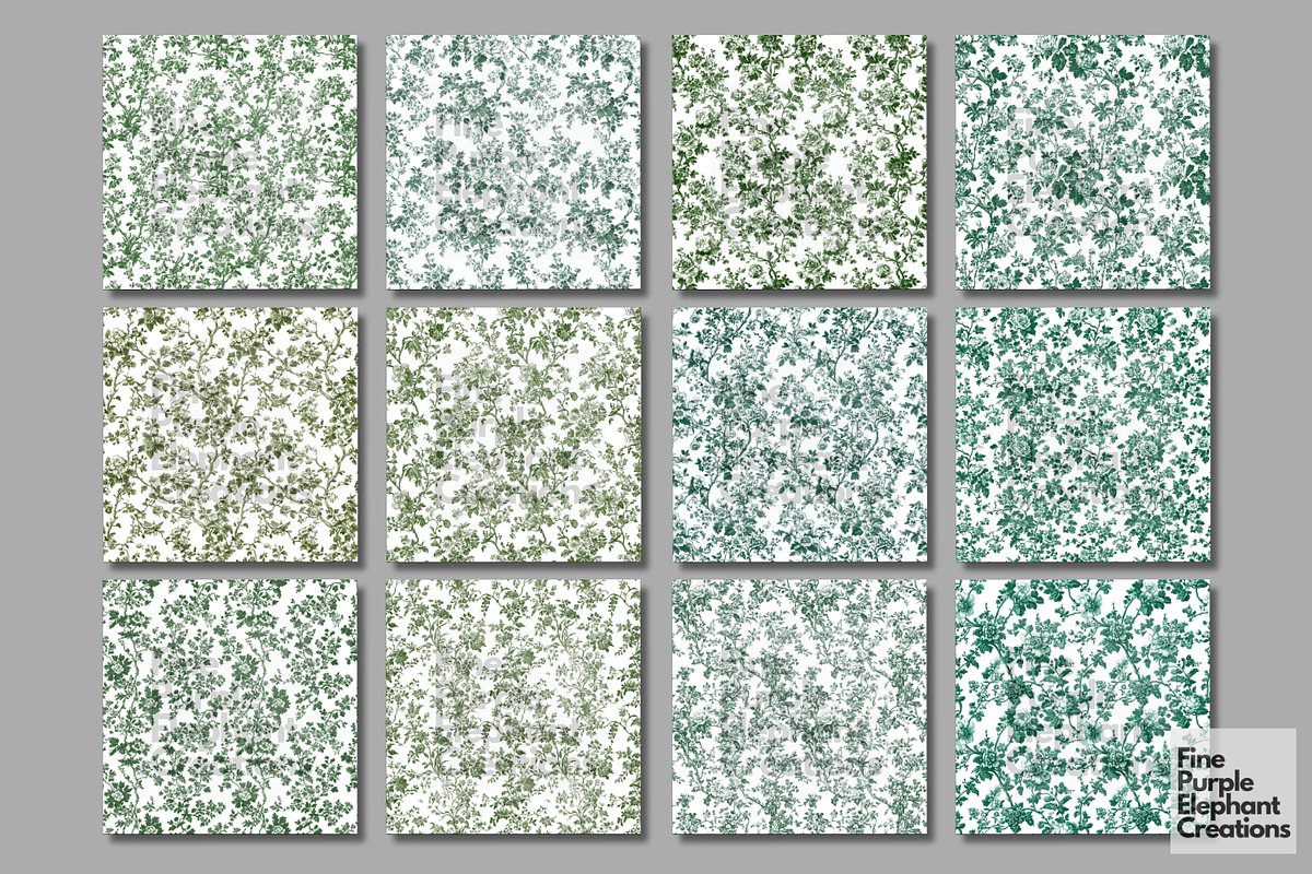 Green Toile Elegance Chinoiserie, a Pattern Graphic by Fine Purple Elephant (Photo 5 of 5)