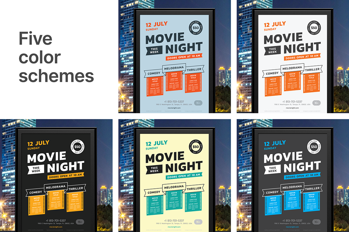 Movie Night Poster Template, a Flyer Template by Danil Polshin (Photo 6 of 10)