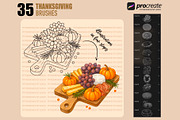 Thanksgiving brushes for Procreate, a Brush Add-On by PDknyStudio (Thumbnail 5 of 5)