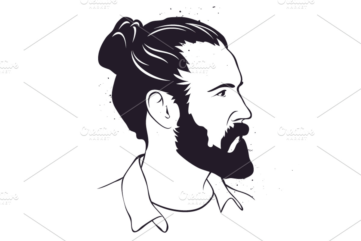 Hand Drawn Man With Beard, a Person Illustration by Black White Mouse Design (Photo 1 of 3)